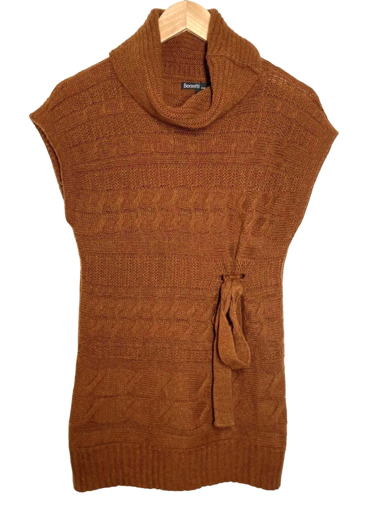 Warm Spring Brown Cable Knit Sweater Tunic