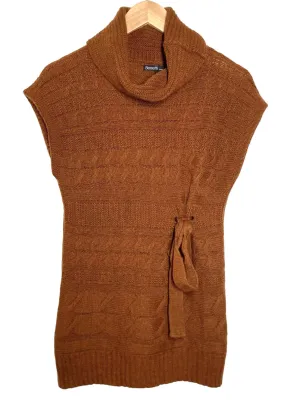 Warm Spring Brown Cable Knit Sweater Tunic