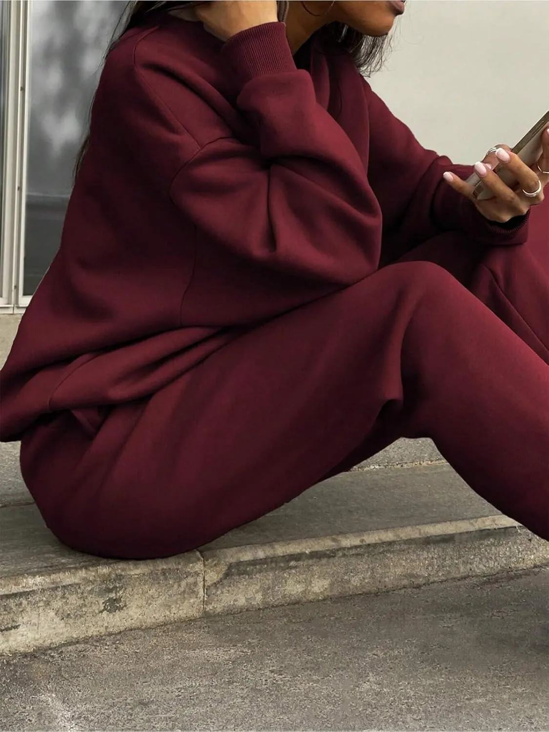 Women 2 Piece Outfits Sweatsuit Half Zip Pullover Long Sleeve Sweatshirt Jogger Pants Set with Pockets 2025 Fall