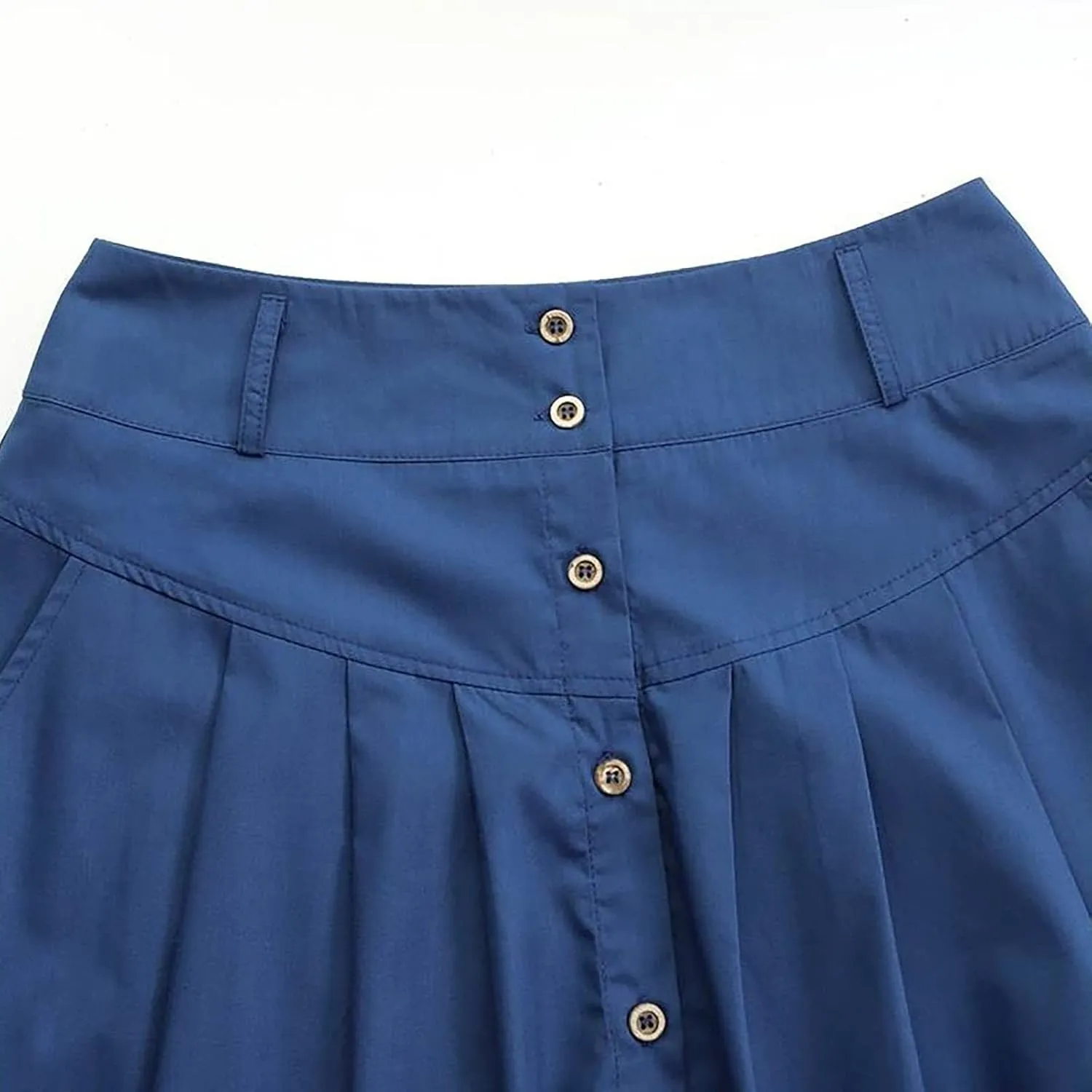 Women Button Down Maxi Skirt Solid Color Pleated Sexy Cute High Waist Skirts Beach Womens Skirts Dressy Casual Trendy