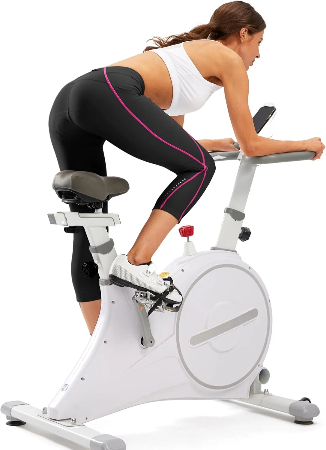 Women's 4D Padded Bike Pants High Waist Cycling Shorts Bicycle Capris 3/4 Biking Tights with Zipper Pockets