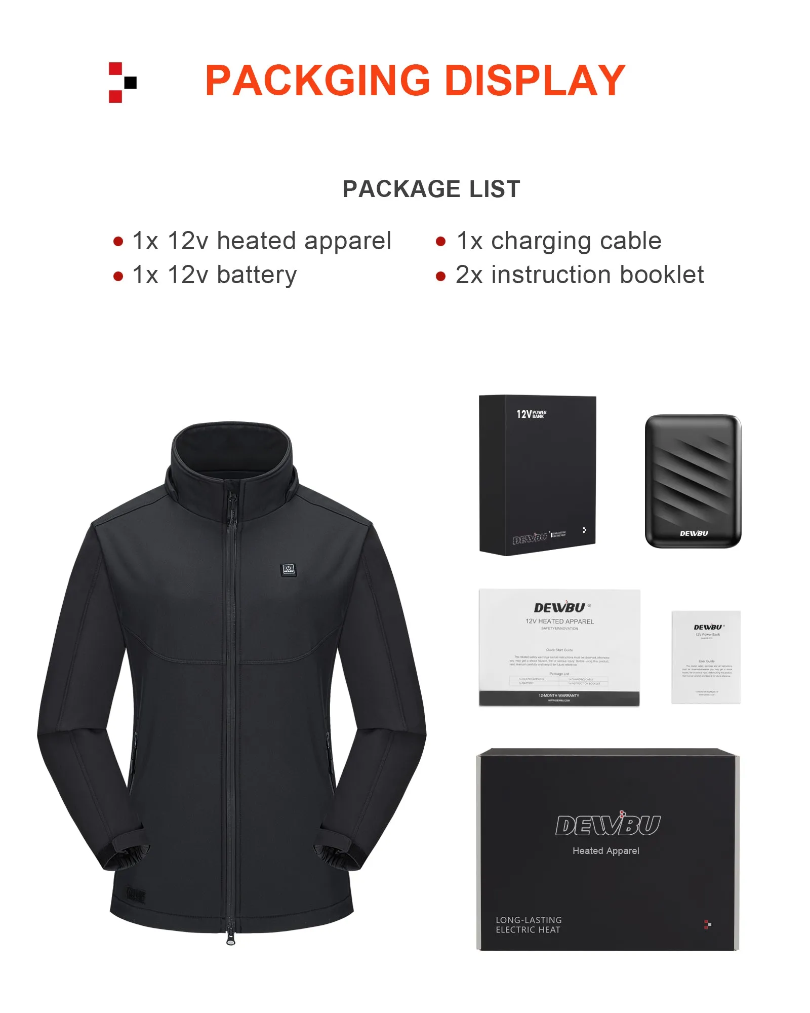Women's Heated Jacket Detachable Hood With 12V Battery Pack - Purple