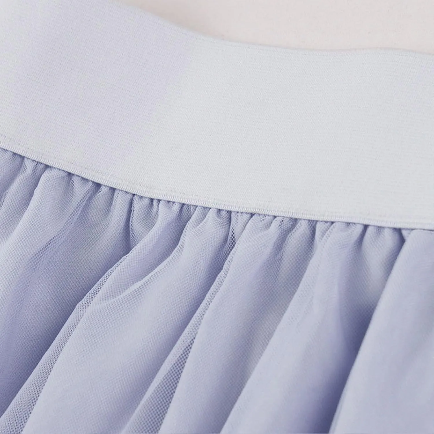 Women's Party Cocktail 2024 Summer Fairy Skirt Elastic High Waist Pleated Mesh Flowy Layered A-Line Tulle Midi Skirts