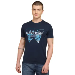 Wrangler Men's Solid Regular Fit Shirt (WMTS006311_Blue
