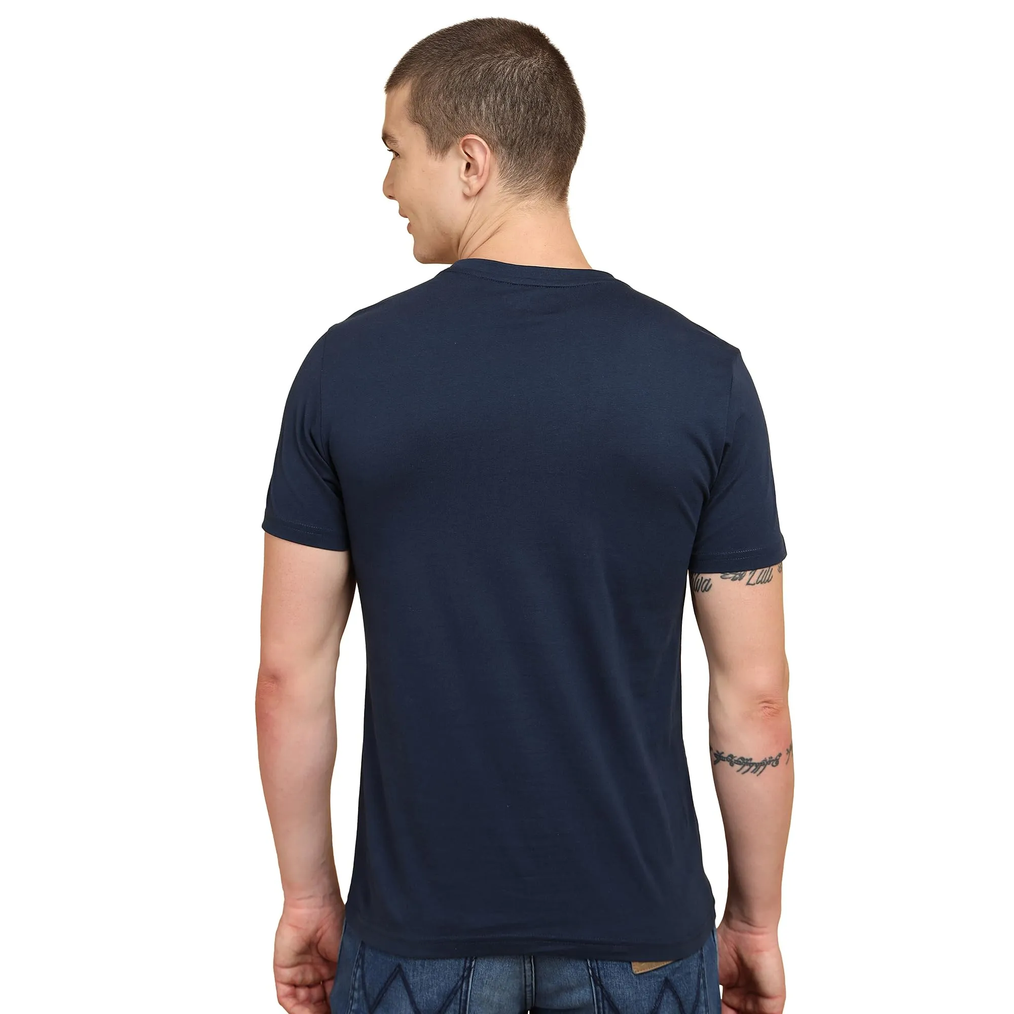 Wrangler Men's Solid Regular Fit Shirt (WMTS006311_Blue